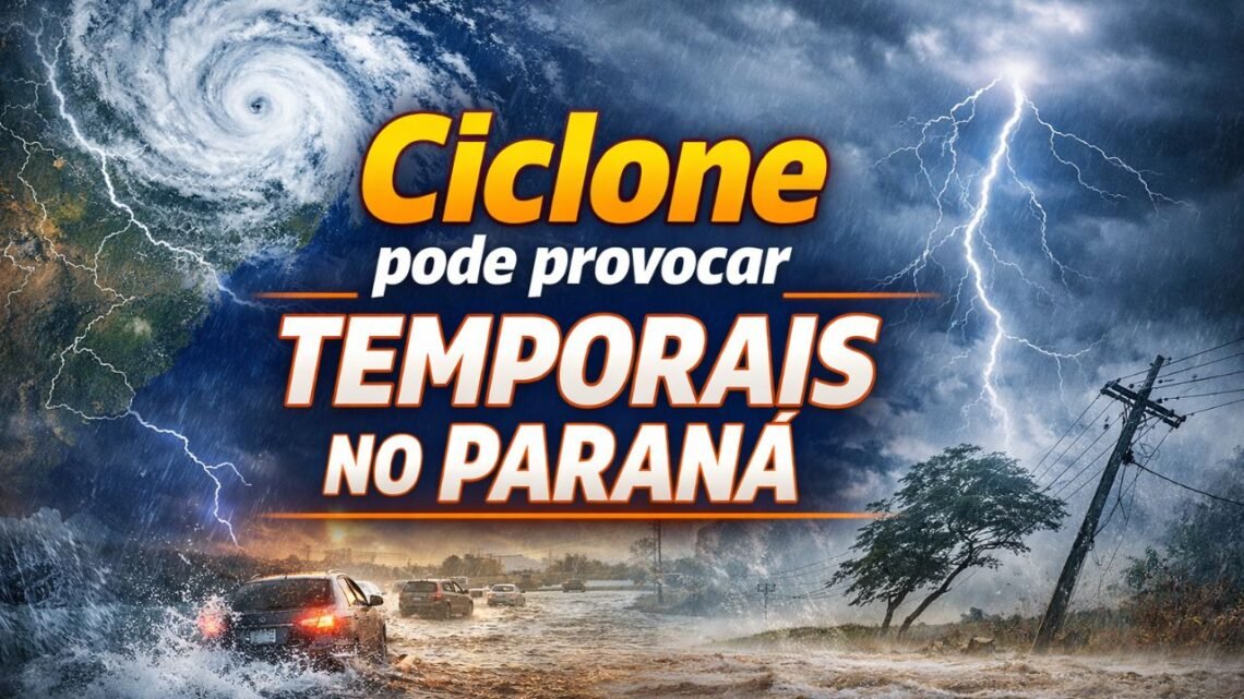 Ciclone deve provocar temporais no Sul e queda brusca de temperatura no Paraná