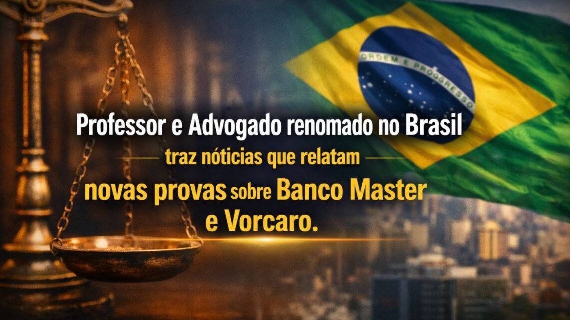 Professor e Advogado renomado no Brasil traz notícias que relatam novas provas sobre Banco Master e Vorcaro