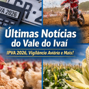 Imagem do artigo Últimas notícias do Vale do Ivaí IPVA 2026 no Paraná, Motocross em Cruzmaltina, vigilância ativa da Influenza Aviária e mais
