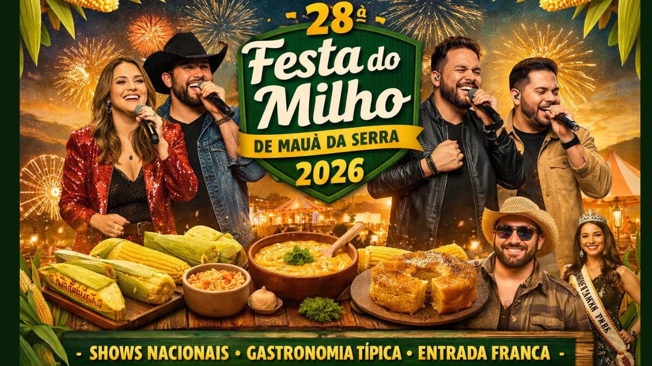 Imagem do artigo 28ª Festa do Milho de Mauá da Serra 2026: programação, shows e tudo o que você precisa saber