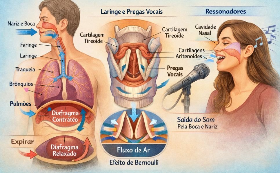 imagem do artigo Curso de Canto Como Funciona a Respiração e a Produção da Voz