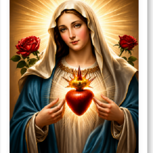Sagrado Coração De Maria/quadro A4 20x30cm C/vidro Acrílico