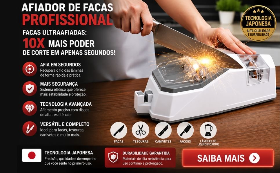 Imagem do artigo Afiador de Facas Profissional Vale a Pena Investir em um Modelo Elétrico
