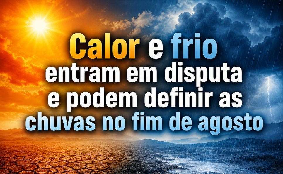 Massa de ar frio avança pelo Sul enquanto calor intenso domina o Centro-Norte do Brasil