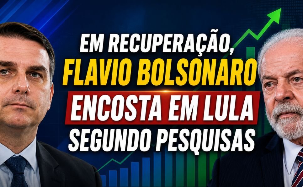 Imagem do artigo Pesquisa aponta redução da vantagem de Lula sobre Flávio Bolsonaro, segundo análise de vídeo