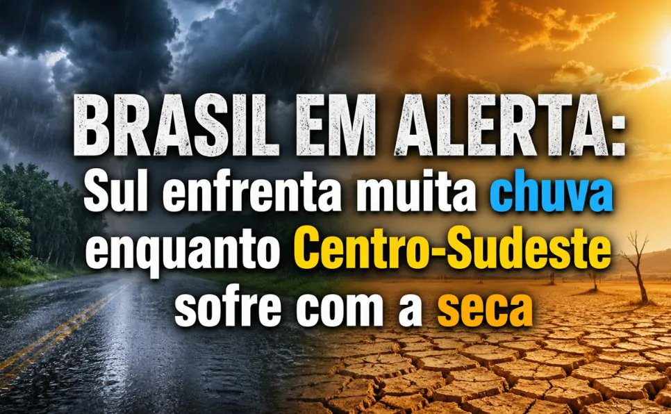 Imagem do artigo Clima em contraste no Brasil temporais no Sul e estiagem no Centro-Sudeste no fim de abril