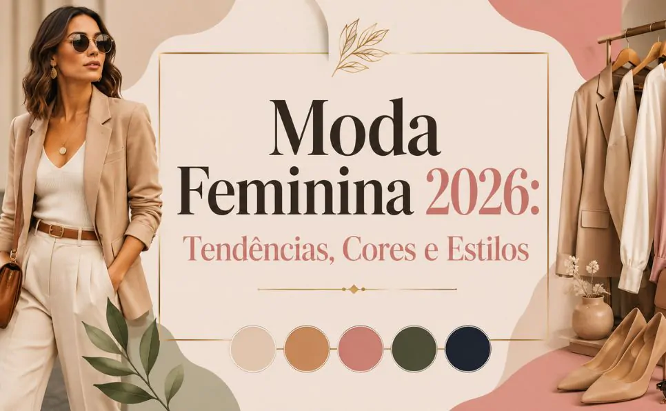 Mulher usando look moderno inspirado nas tendências da moda feminina 2026.